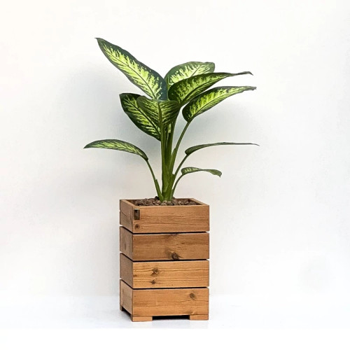 خرید گلدان ترموود باکس مربعی ارتفاع بلند