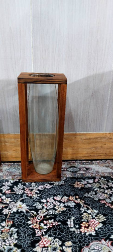 گلدان بامبو فانتزی شیشه و چوب ترموودLox