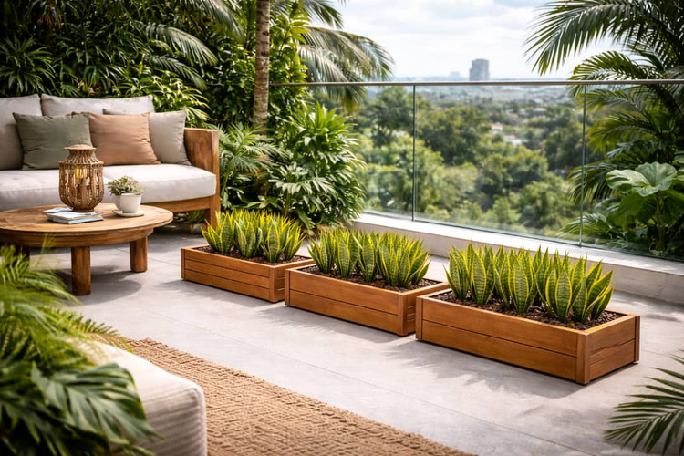 خرید گلدان چوبی