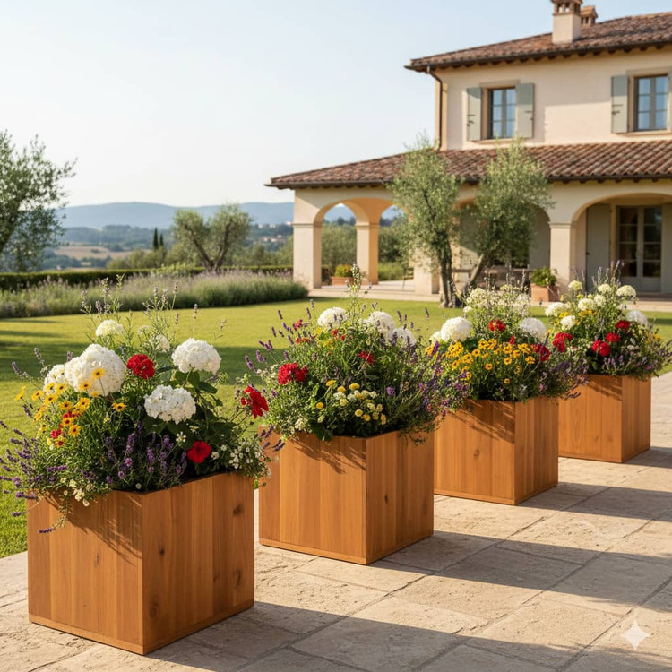 خرید گلدان چوبی