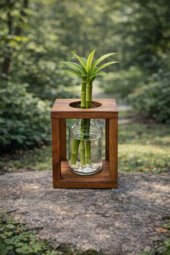 قیمت و خرید گلدان چوب و شیشه