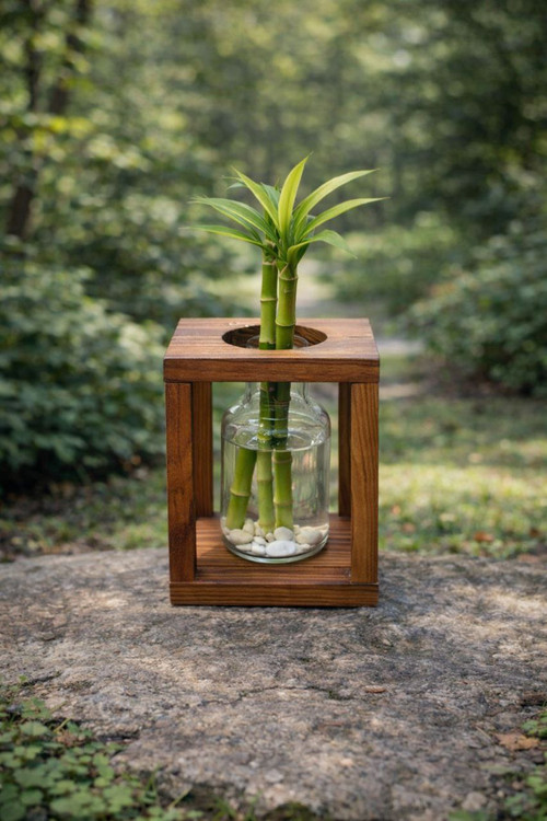 قیمت و خرید گلدان چوب و شیشه