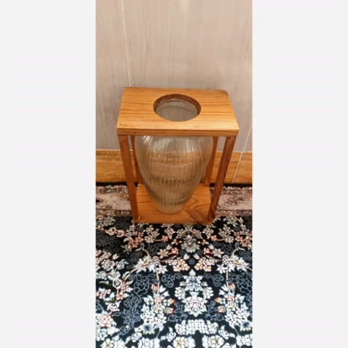 گلدان شیشه و چوب ترموود