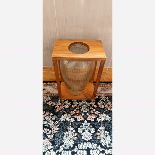 گلدان شیشه و چوب ترموود